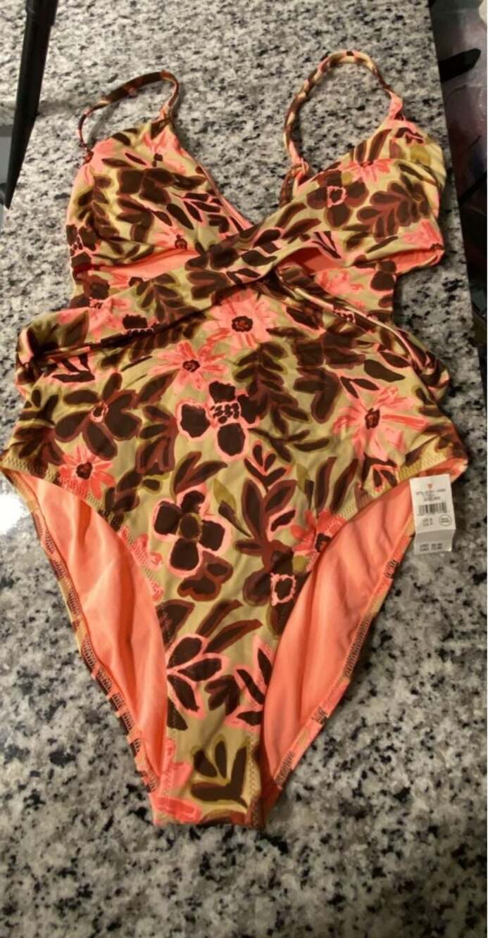 Aerie Floral Wrap One Piece Swimsuit Size Small NWT